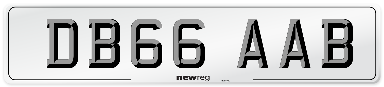 DB66 AAB Number Plate from New Reg